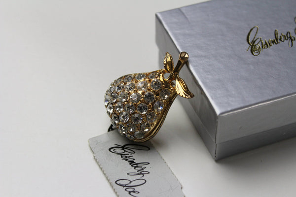 Signed Eisenberg Ice Fruit Pear   Brooch. Pin #253