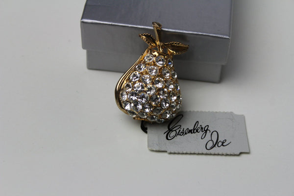 Signed Eisenberg Ice Fruit Pear   Brooch. Pin #253