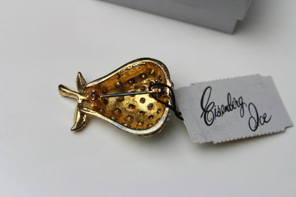 Signed Eisenberg Ice Fruit Pear   Brooch. Pin #253