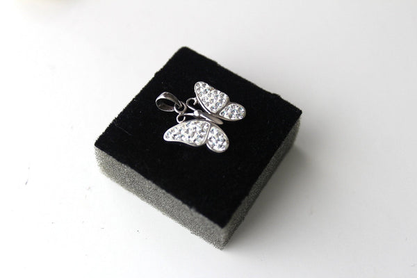Starling silver 925 small  Butterfly pendant #3223