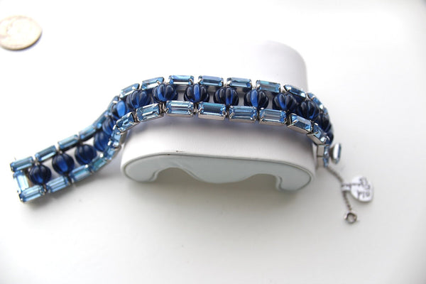 Rare Eisenberg  Royal Blue Melon & Baguette stone Bracelet # 324