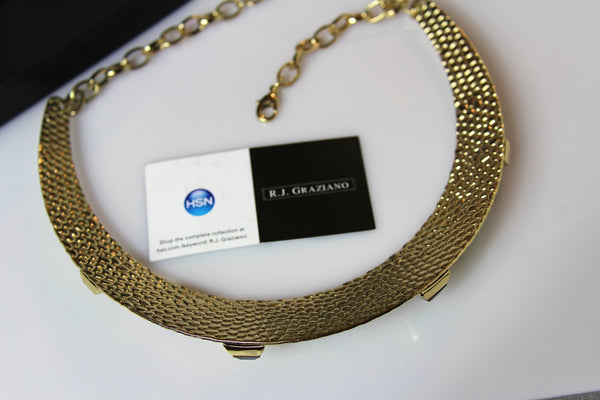 Elegant Grazioano rich bib statement necklace / Original Box # 530
