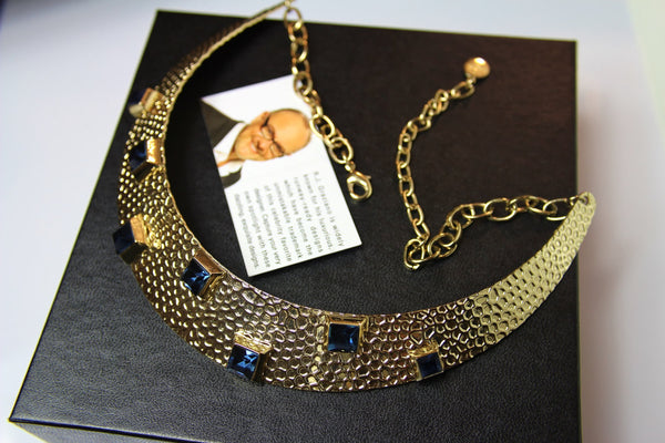 Elegant Grazioano rich bib statement necklace / Original Box # 530